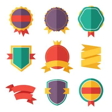 Modern flat design badges collection Illustrazione stock