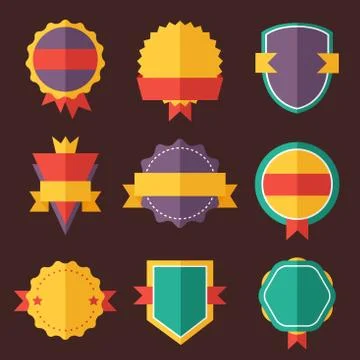 Modern flat design badges collection Stock Illustration