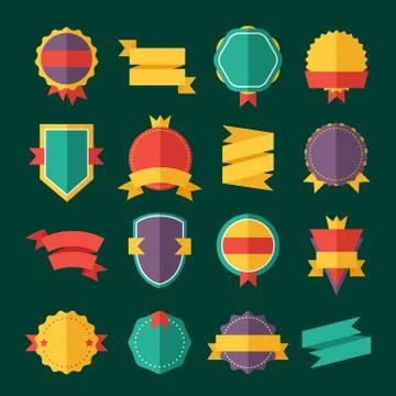 Modern flat design badges collection Stock Illustration