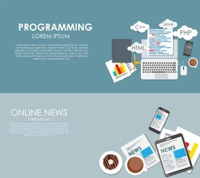 Modern Flat Design Banner for your Business Vector Illustration Stock Illustration