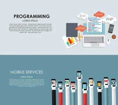 Modern Flat Design Banner for your Business Vector Illustration Stock Illustration