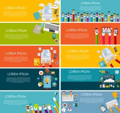 Modern Flat Design Banner for your Business Vector Illustration Stock Illustration