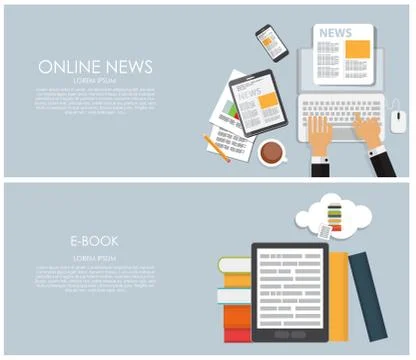 Modern Flat Design Banner for your Business Vector Illustration Stock Illustration