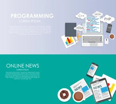 Modern Flat Design Banner for your Business Vector Illustration Stock Illustration