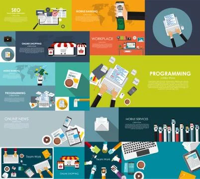 Modern Flat Design Banner for your Business Vector Illustration Stock Illustration