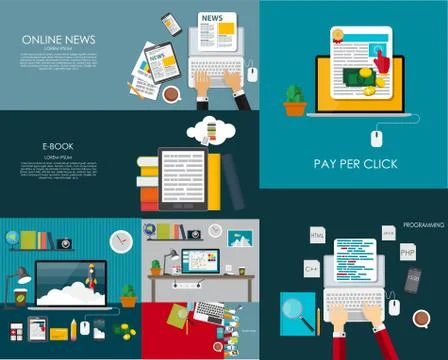 Modern Flat Design Banner for your Business Vector Illustration Stock Illustration