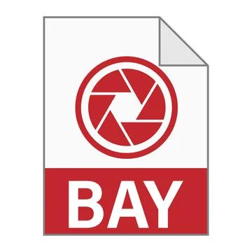 Modern flat design of BAY file icon for web 스톡 일러스트