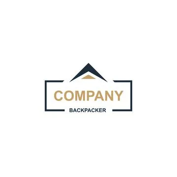Modern flat design COMPANY BACKPACKER logo design Stock Illustration