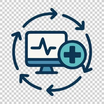 Modern Flat Design Computer Health Monitoring System With Refresh Cycle Arrows A Stock Illustration