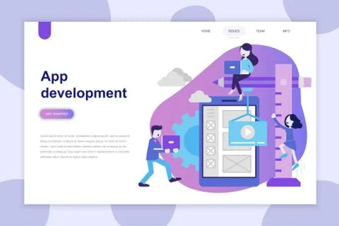 Modern flat design concept of App Development Stock Illustration