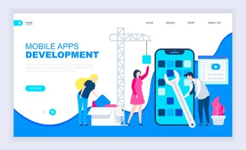 Modern flat design concept of App Development Stock Illustration