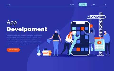 Modern flat design concept of App Development Stock Illustration