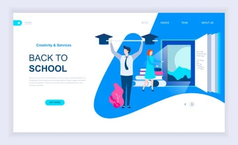 Modern flat design concept of Back to School Illustrazione stock