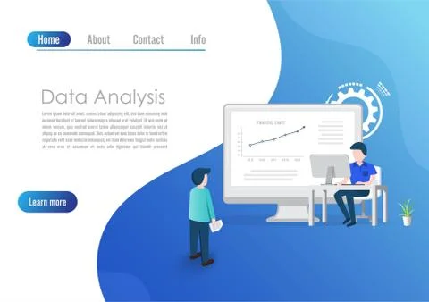 Modern flat design concept of Big Data Analysis for website and computer webs Stock Illustration