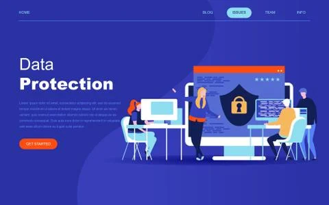 Modern flat design concept of Data Protection Stock Illustration