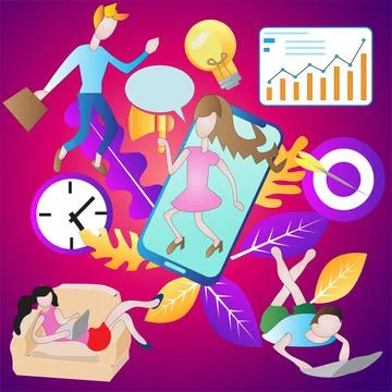 Modern flat design concept of Digital Marketing Stock Illustration