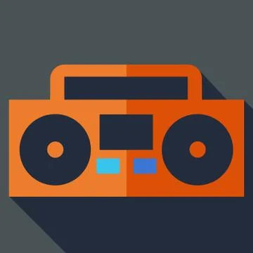 Modern flat design concept icon. boom box, tape recorder. vector illustration Stock Illustration
