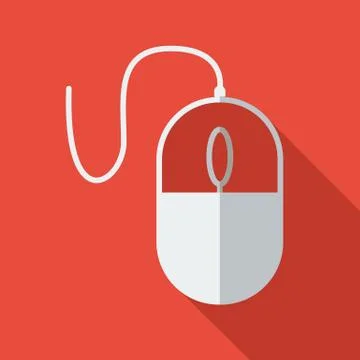 Modern flat design concept icon. computer mouse. vector illustration. Stock Illustration