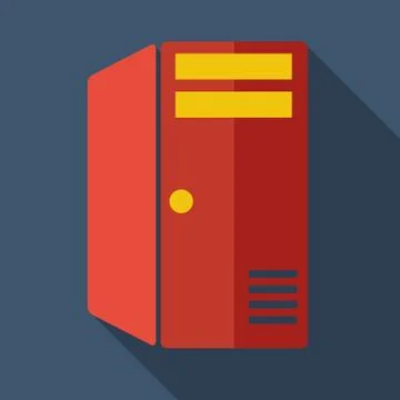 Modern flat design concept icon computer  server system block. vector illustr Illustrazione stock