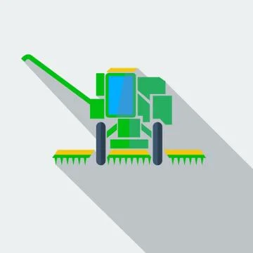 Modern flat design concept icon combine harvester. vector illustration. Stock Illustration