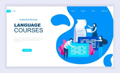 Modern flat design concept of Language Courses Stock Illustration