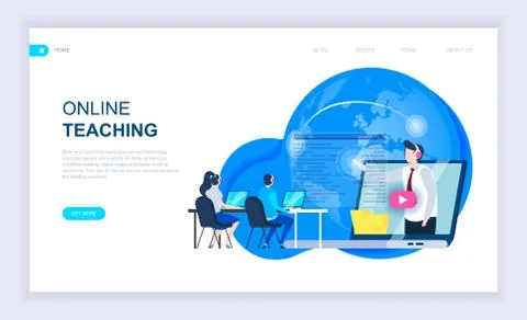 Modern flat design concept of Online Teaching 스톡 일러스트