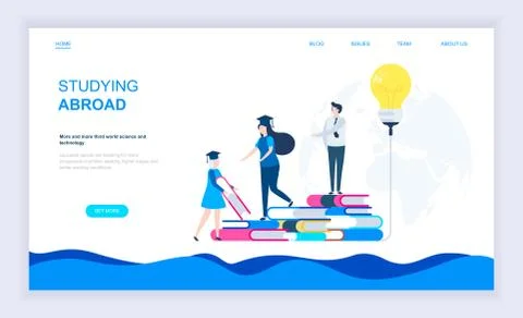Modern flat design concept of Studying Abroad Stock Illustration