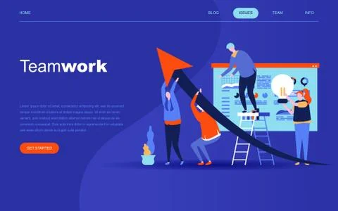 Modern flat design concept of Teamwork Stock Illustration