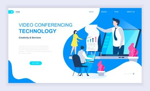 Modern flat design concept of Video Conference 스톡 일러스트