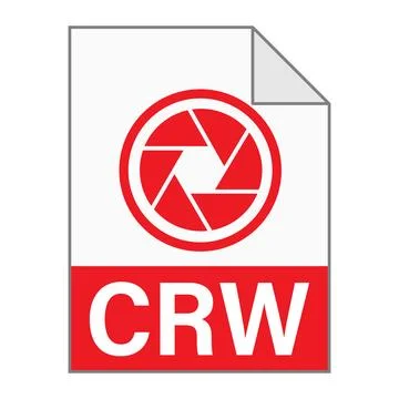 Modern flat design of CRW file icon for web Stock Illustration