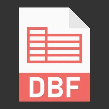 Modern flat design of DBF file icon for web 스톡 일러스트