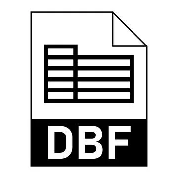 Modern flat design of DBF file icon for web Illustrazione stock