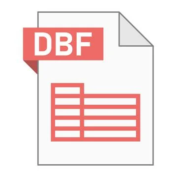 Modern flat design of DBF file icon for web Stock Illustration