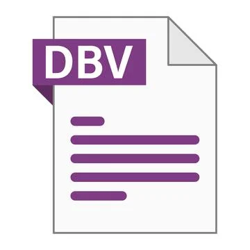 Modern flat design of DBV file icon for web Stock Illustration