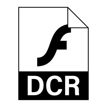 Modern flat design of DCR file icon for web Stock-Illustration