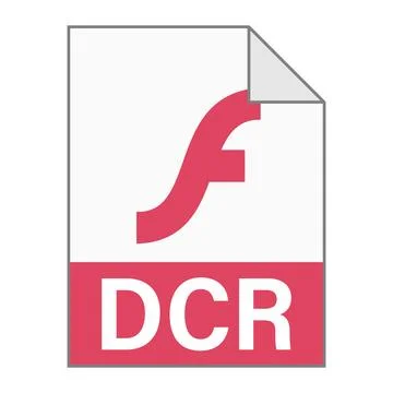 Modern flat design of DCR file icon for web Stock Illustration