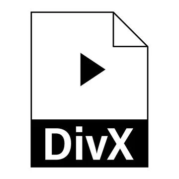 Modern flat design of DivX file icon for web Stock Illustration
