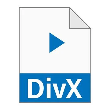 Modern flat design of DivX file icon for web 스톡 일러스트