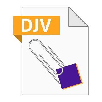 Modern flat design of DJV file icon for web Stock Illustration
