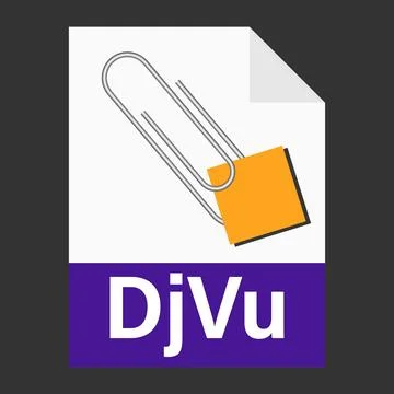 Modern flat design of DjVu file icon for web 스톡 일러스트