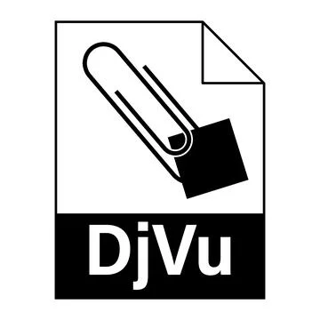 Modern flat design of DjVu file icon for web Stock Illustration