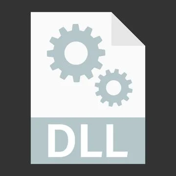 Modern flat design of DLL file icon for web Stock Illustration