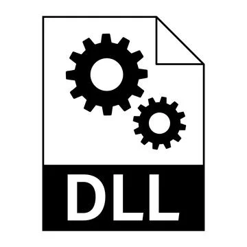 Modern flat design of DLL file icon for web Stock Illustration