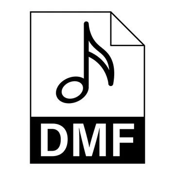 Modern flat design of DMF file icon for web Stock Illustration