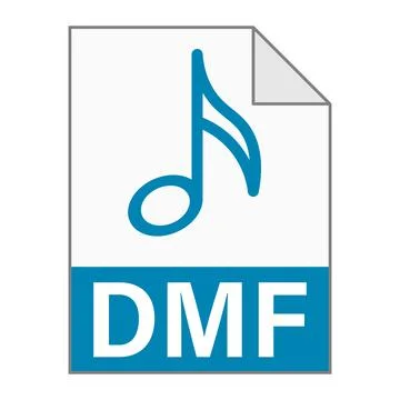 Modern flat design of DMF file icon for web Stock Illustration