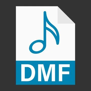 Modern flat design of DMF file icon for web 스톡 일러스트