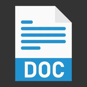 Modern flat design of DOC file icon for web 스톡 일러스트