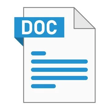 Modern flat design of DOC file icon for web Stock Illustration