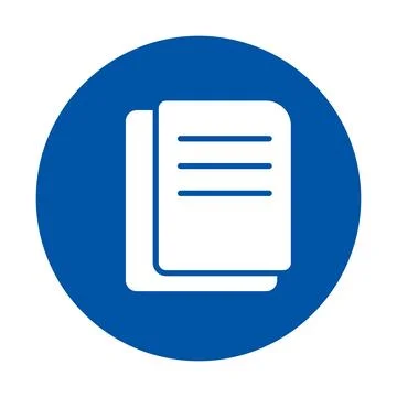 Modern Flat Design of Document Icon on Circular Blue Background 스톡 일러스트