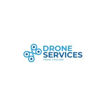 Modern flat design DRONE SERVICES logo design Stock Illustration
